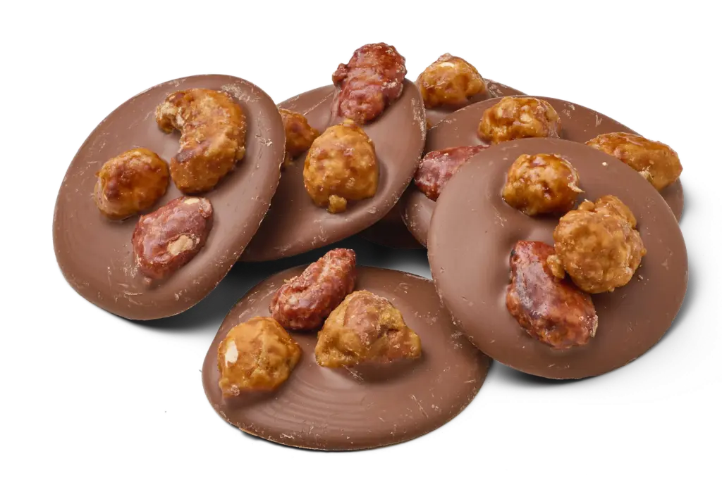 Chocolade flikken gekarameliseerde noten