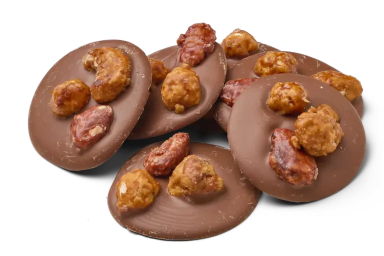 Chocolade flikken gekarameliseerde noten