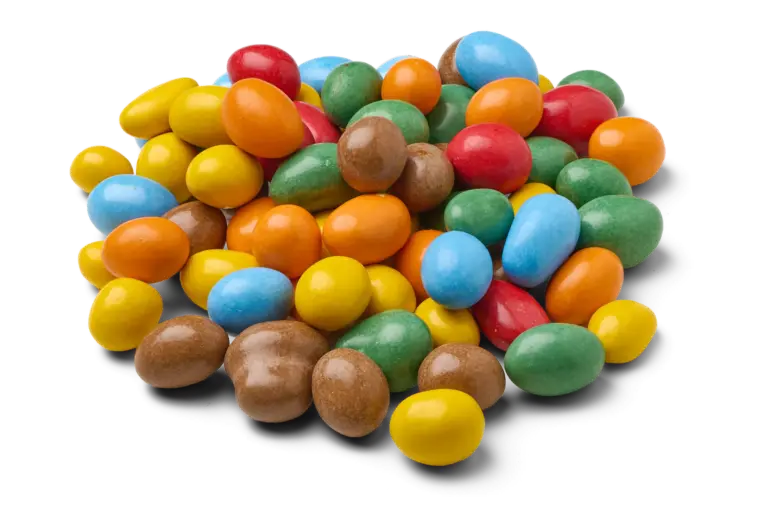 Chocolade pinda's gekleurd
