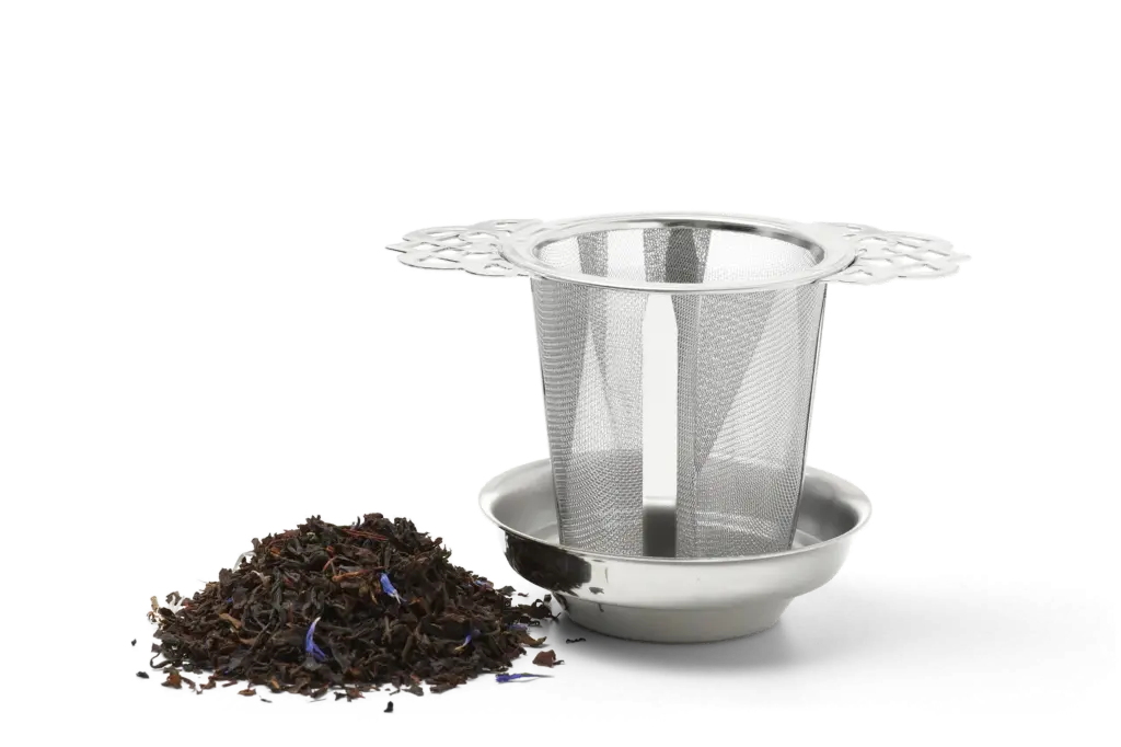 Theefilter ornament met uitlekschaaltje