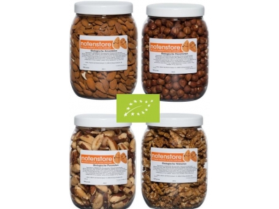 Voordeelpakket biologische noten 1 (amandelen, hazelnoten, paranoten en walnoten)