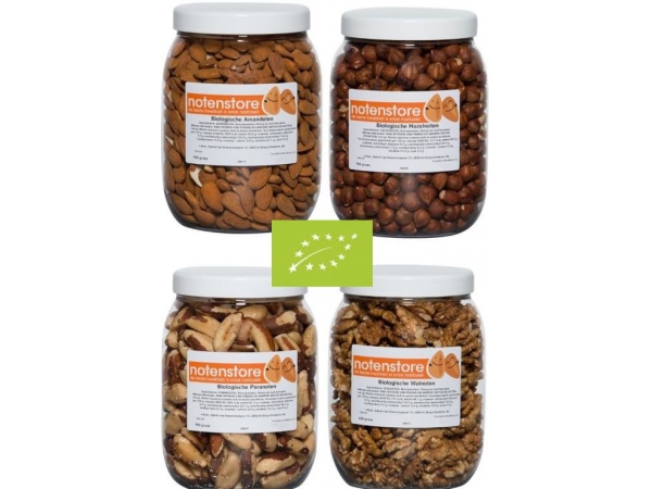 Voordeelpakket biologische noten 2 (amandelen, pecannoten, paranoten en walnoten)