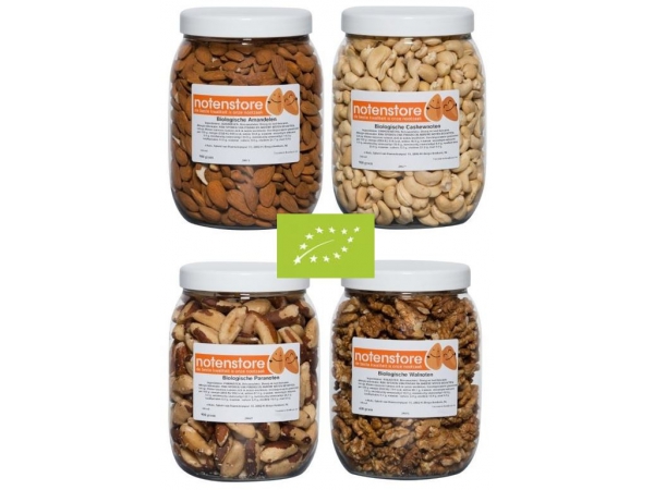Voordeelpakket biologische noten 3 (amandelen, cashewnoten, paranoten en walnoten)