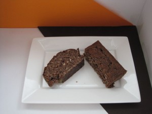 chocolade notencake - stukje